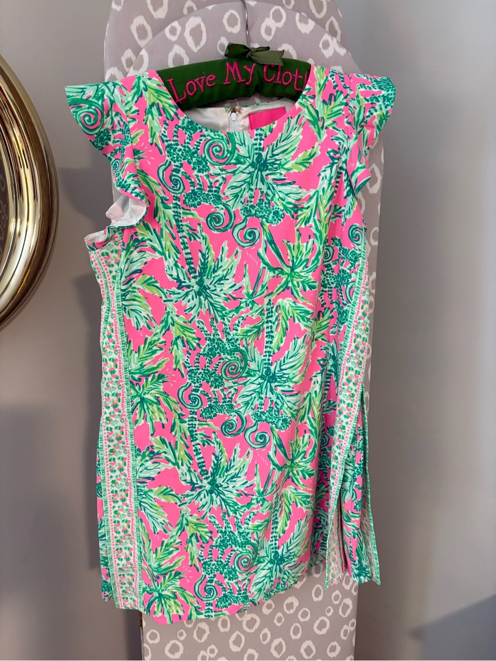 Lilly Pulitzer Pink & Green Tropical Shift Romper